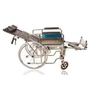 Karma 100kg Metal Reclining Foldable Commode Wheelchair