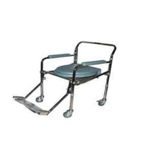Karma Rainbow 9 Mild Steel Commode Chair with Armrest & Filpup Leg Rest