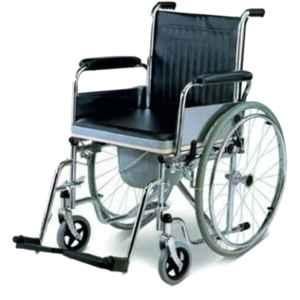 Karma Rainbow 7 Plastic & Mild Steel Chrome Commode Wheelchair