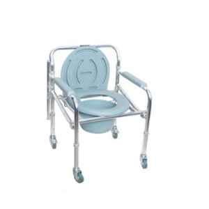 Karma Rainbow 5 Silvery Powder Coating Commode Chair
