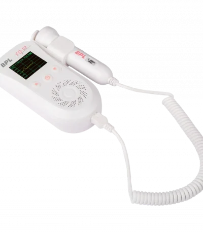 BPL Medical Technologies FD-02 Fetal Doppler Smart Noise Reduction & Heartbeat Detection Machine with in-Built Speaker for Home and Clinic Use – White