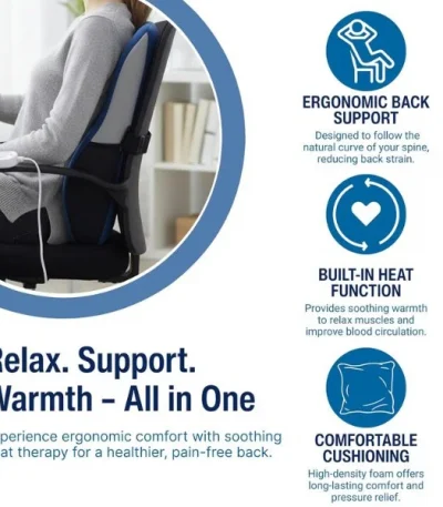 Medikart Premium Heating Back Support Cushion with 3 level settings