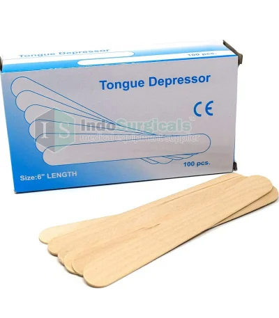 IS IndoSurgicals Non-Sterile Standard Wooden Tongue Depressor