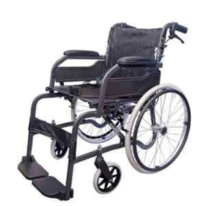 Karma Champion 205 AB & FB 100kg Mild Steel Diamond Black Foldable Wheel Chair, 114-00020