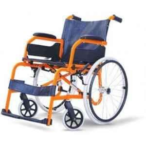 Karma Champion 200 100kg Diamond Black & Orange Foldable Manual Wheel Chair, 114-00016