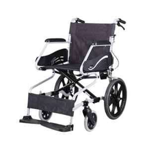 Karma SM-150.3 F16 100kg Aluminum Silver White Foldable Manual Wheel Chair, 132-00028